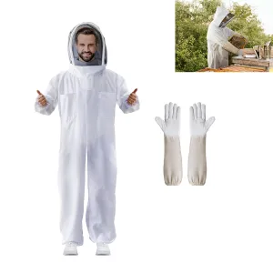 𝑵𝒆𝒘 Bee Suits for Men Women, Beekeeping Suit Beekeeper Suit with Veil Hood and Sting Proof Glove, Comfortable and Breathable Integrated Bee Suits, Fit for Professional Beekeepers and Beginners (XL）