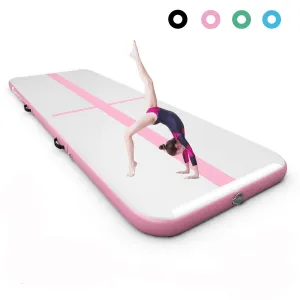 10 Feet Inflatable Gymnastics Tumbling Mat with Pump-Pink