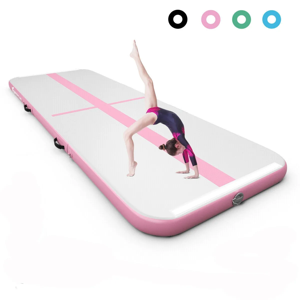 10 Feet Inflatable Gymnastics Tumbling Mat with Pump-Pink