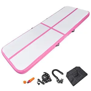 10 Ft Air Mat Track Inflatable Tumbling Mat Gymnastics Training Fitness Pink