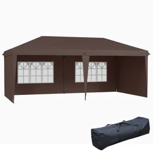 10' x 20' Pop Up Canopy Tent with 4 Sidewalls & Carry Bag, Instant Gazebo for Patio & Garden