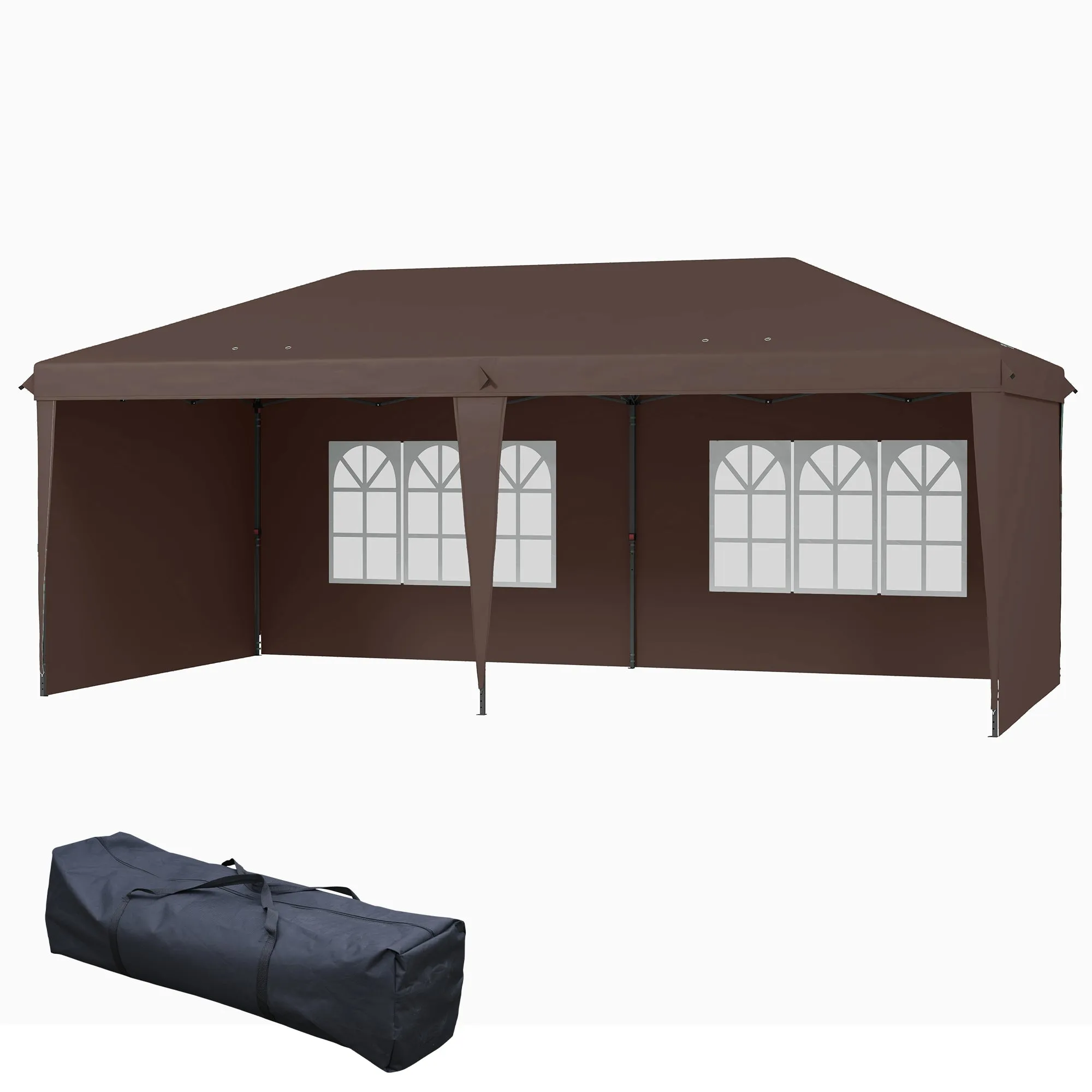 10' x 20' Pop Up Canopy Tent with 4 Sidewalls & Carry Bag, Instant Gazebo for Patio & Garden