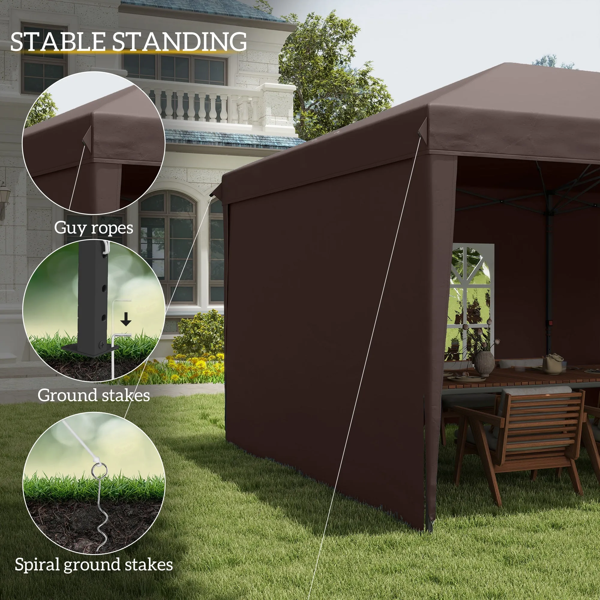 10' x 20' Pop Up Canopy Tent with 4 Sidewalls & Carry Bag, Instant Gazebo for Patio & Garden