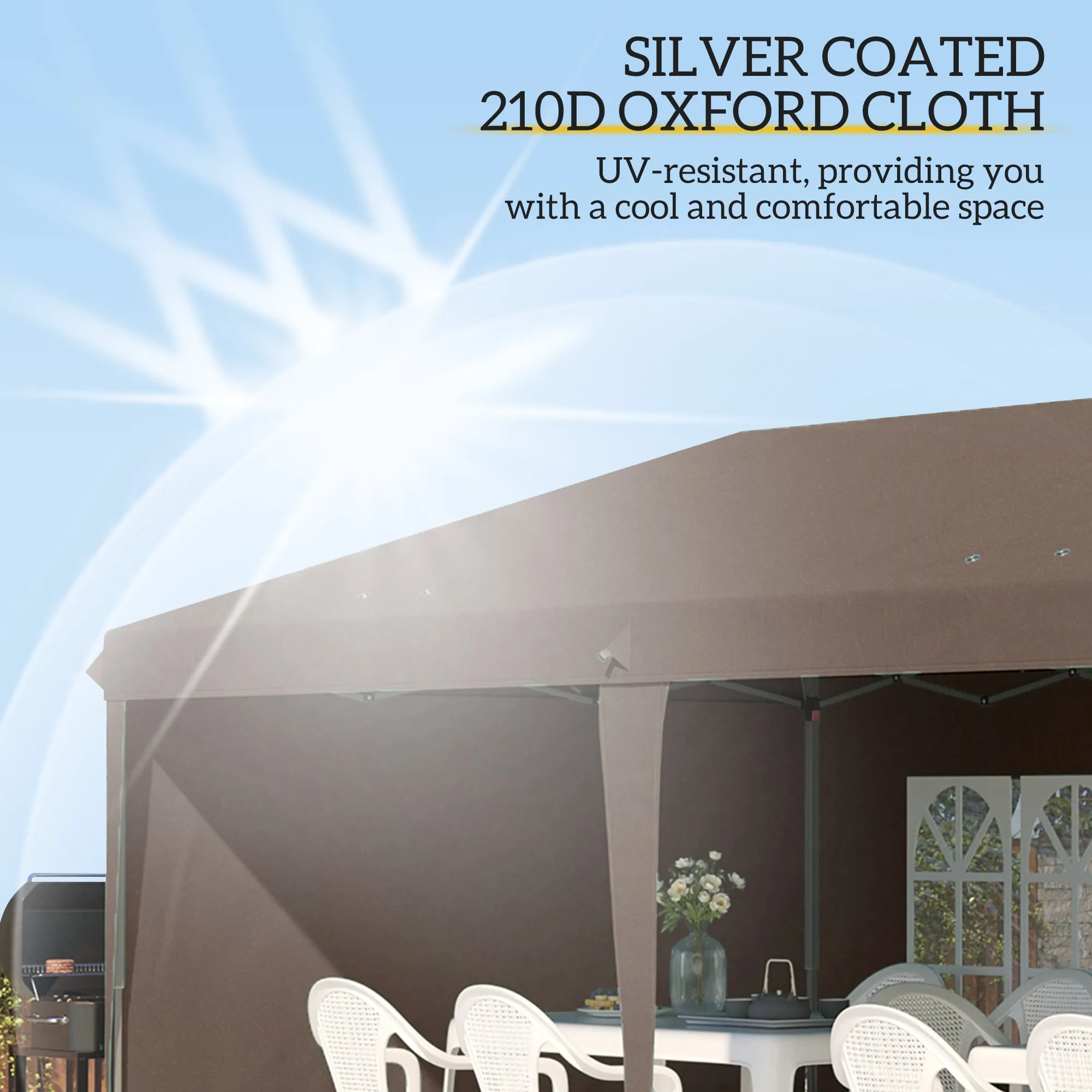 10' x 20' Pop Up Canopy Tent with 4 Sidewalls & Carry Bag, Instant Gazebo for Patio & Garden