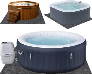 100x100 Inch Hot Tub Mat, Inflatable Hot Tub Mat, Large Washable Floor Protection Mat, Portable Spa Pool Accessories, Waterproof Non-Slip Underlining Absorbent Spa Pool Floor Base Protection