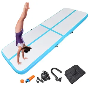 10/13/20 Ft Air Mat Track Inflatable Tumbling Mat Gymnastics Training Fitness 10FT, Blue