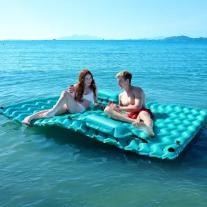 114'' X 72'' Giant Inflatable Floating Mat-Pool Float Lake Floats for Adults with Pool Hammock Pool Mats for Floating Swimming Pool, Beach, Lake for Summer Water Party
