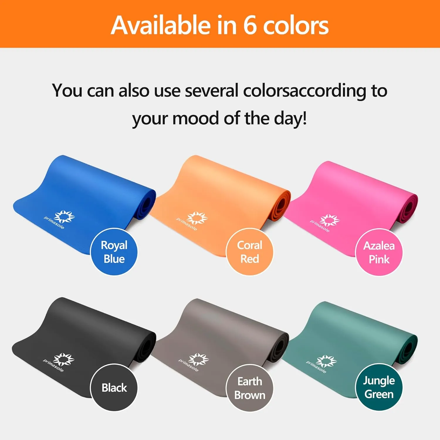 1/2 Thick Exercise Mat with Carry Strap & Case Mat for Yoga Pilates Fitness at Home and Gym 72" L x 24" W