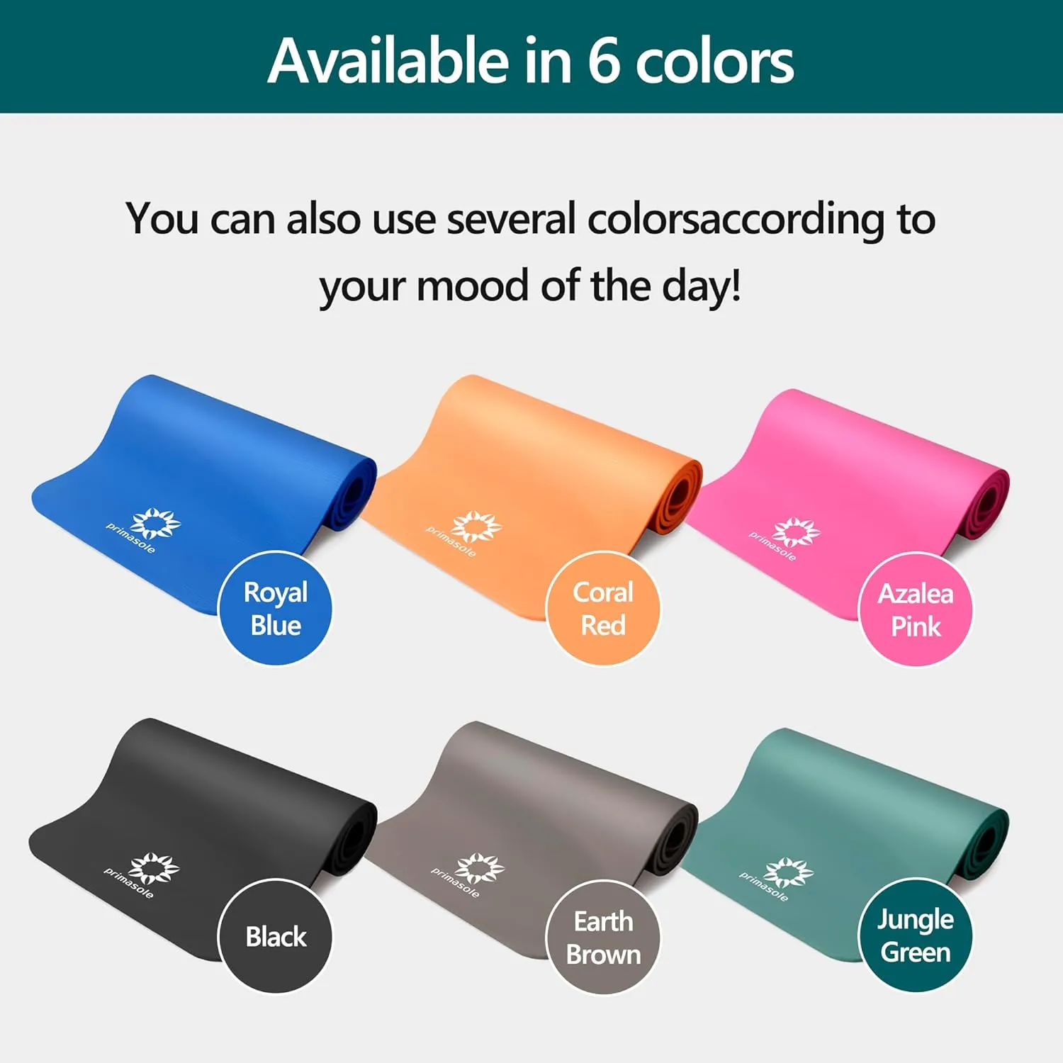 1/2 Thick Exercise Mat with Carry Strap & Case Mat for Yoga Pilates Fitness at Home and Gym 72" L x 24" W