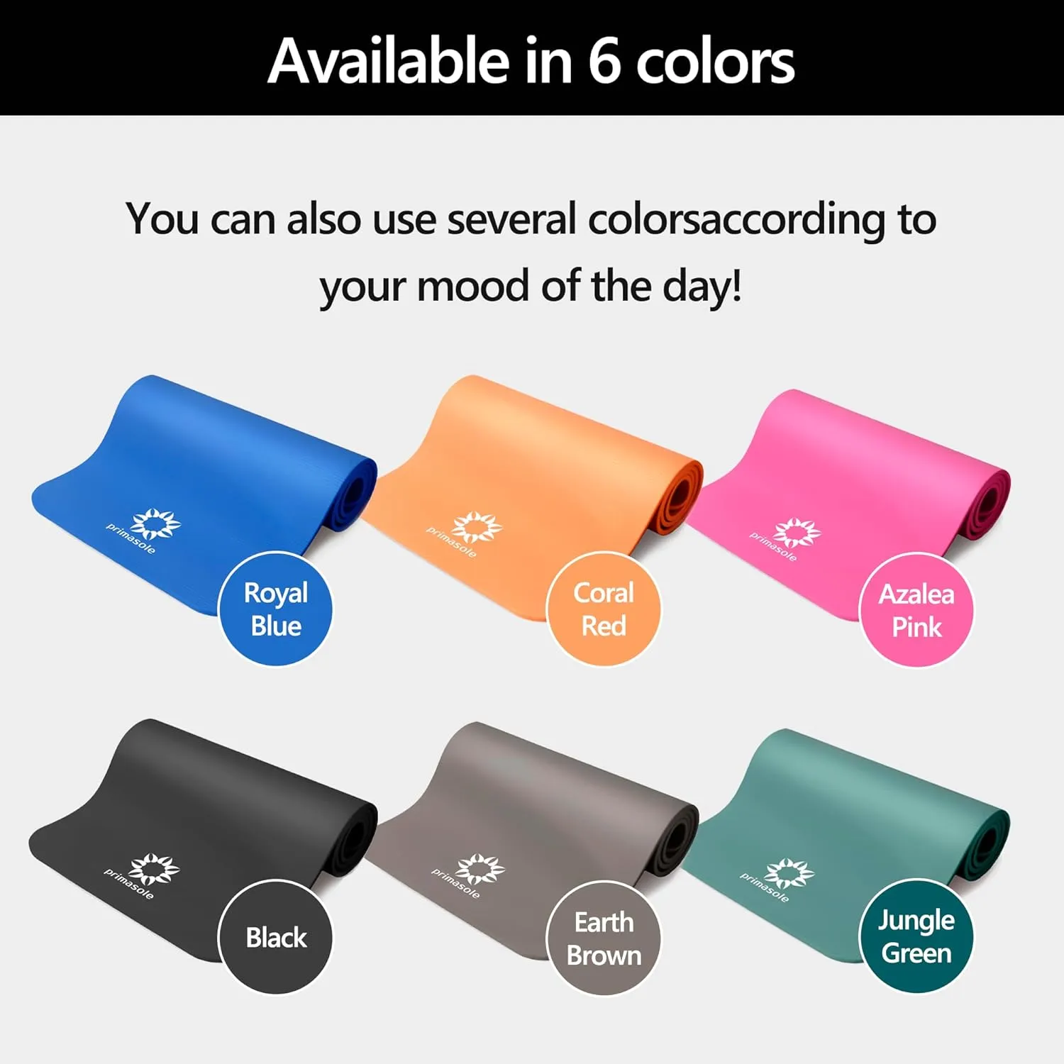 1/2 Thick Exercise Mat with Carry Strap & Case Mat for Yoga Pilates Fitness at Home and Gym 72" L x 24" W