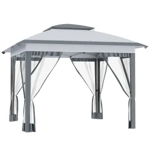 12' x 12' Canopy Tent with Netting, Instant Setup, Adjustable Height, Gray