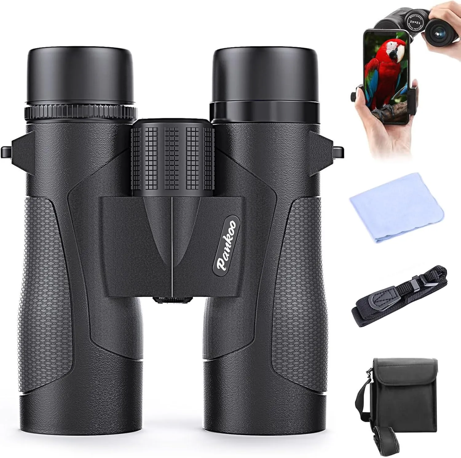 12x42 Roof Prism Binoculars for Adults -Large Eyepiece High Power Waterproof with Low Light Night-Professional HD Binoculars for Bird Watching Hunting Sports-BAK4 FMC Lens with Strap Carrying Bag