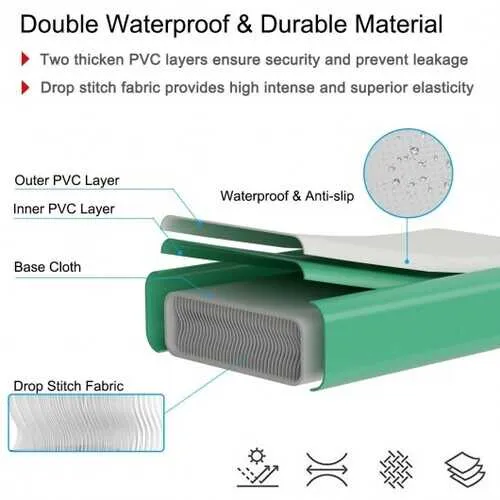 13 Feet Air Track Inflatable Gymnastics Tumbling Mat with Pump -Green - Color: Green