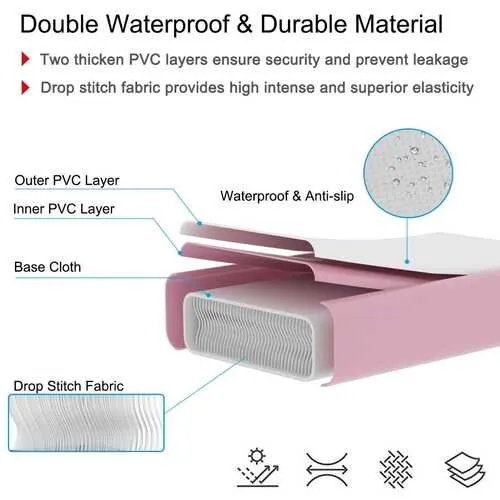 13 Feet Air Track Inflatable Gymnastics Tumbling Mat with Pump -Pink - Color: Pink