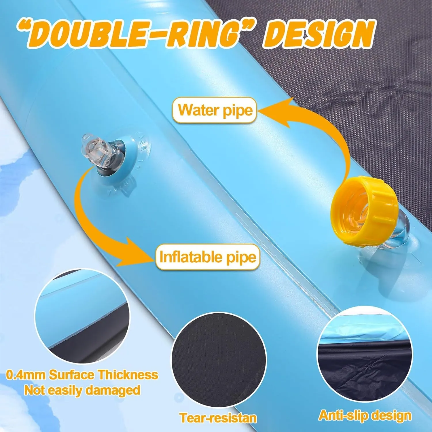 13 ft Giant Inflatable Splash Pad Extra Large 156" 2025 Update Non Slip Pad for Adults Large Dogs Pets Giant Thicken Sprinkler Pool Summer Outdoor Fun Backyard Fountain Play Mat (Classic Style)