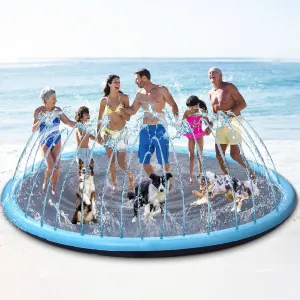 13 ft Giant Inflatable Splash Pad Extra Large 156" 2025 Update Non Slip Pad for Adults Large Dogs Pets Giant Thicken Sprinkler Pool Summer Outdoor Fun Backyard Fountain Play Mat (Classic Style)