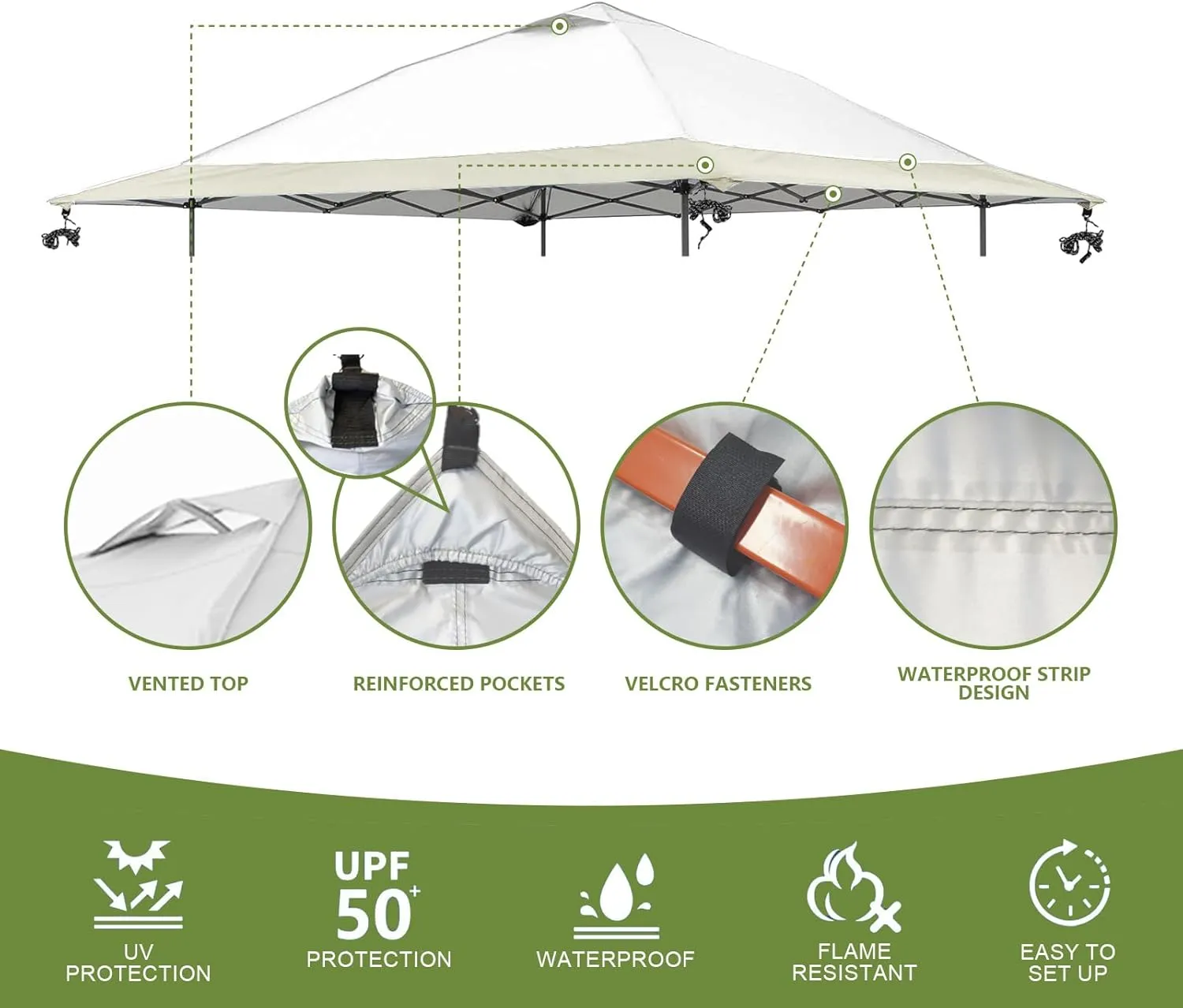 13x13 Canopy Replacement Top Cover,Single Tier Waterproof Instant Canopy Vented Top，Silver Coated Oxford Pop Up Canopy Replacement Cover for Outdoor Garden Camping(Top Only,396 * 396cm