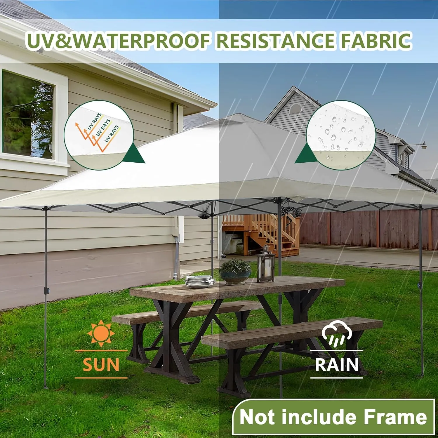 13x13 Canopy Replacement Top Cover,Single Tier Waterproof Instant Canopy Vented Top，Silver Coated Oxford Pop Up Canopy Replacement Cover for Outdoor Garden Camping(Top Only,396 * 396cm
