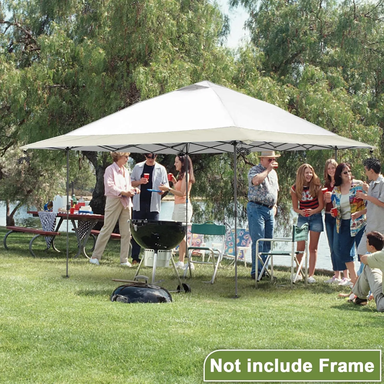 13x13 Canopy Replacement Top Cover,Single Tier Waterproof Instant Canopy Vented Top，Silver Coated Oxford Pop Up Canopy Replacement Cover for Outdoor Garden Camping(Top Only,396 * 396cm