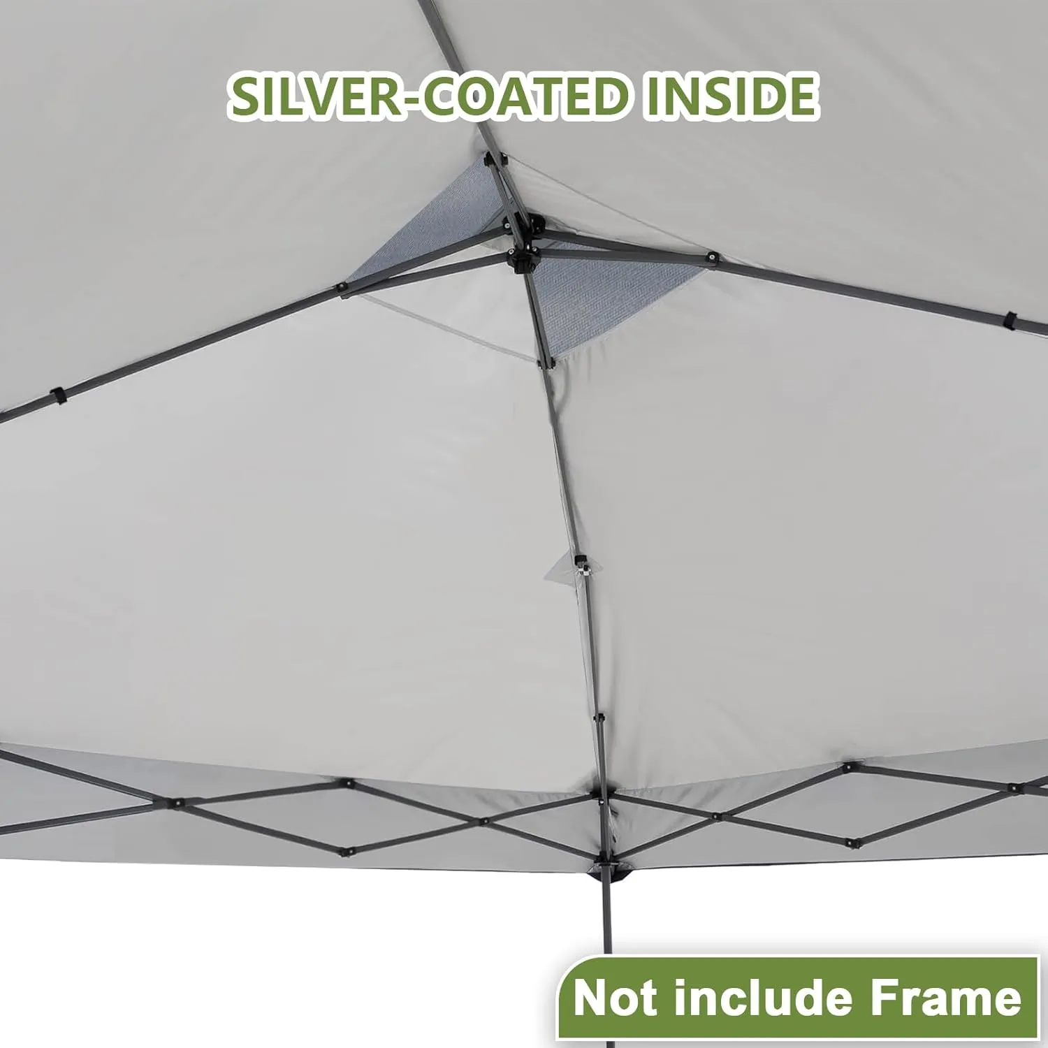 13x13 Canopy Replacement Top Cover,Single Tier Waterproof Instant Canopy Vented Top，Silver Coated Oxford Pop Up Canopy Replacement Cover for Outdoor Garden Camping(Top Only,396 * 396cm