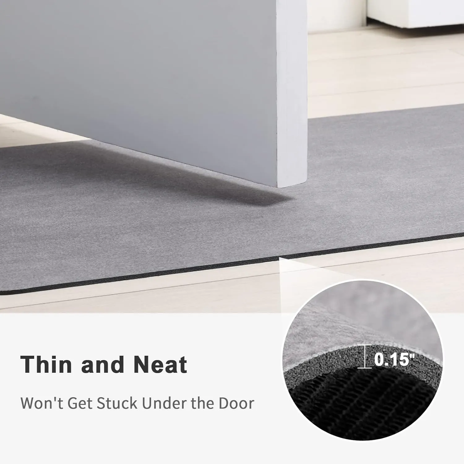 17''x29.5''Stiio Bath Mats for Bathroom, Super Absorbent Quick drying, Rubber Non Slip Thin Bathroom Rugs Fit Under Door, Easy Clean Washable Shower Mat for Bathtub, Sink, 17x29.5 in Grey