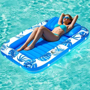 [2025 New Upgraded] Pool Floats for Adult -Floating Lounge Chairs,Inflatable Pool Floats with Cup Holders 2 Repair Patch Suit for Swimming Pools, Beach, Pool Toys,Backyard Party,Lakes