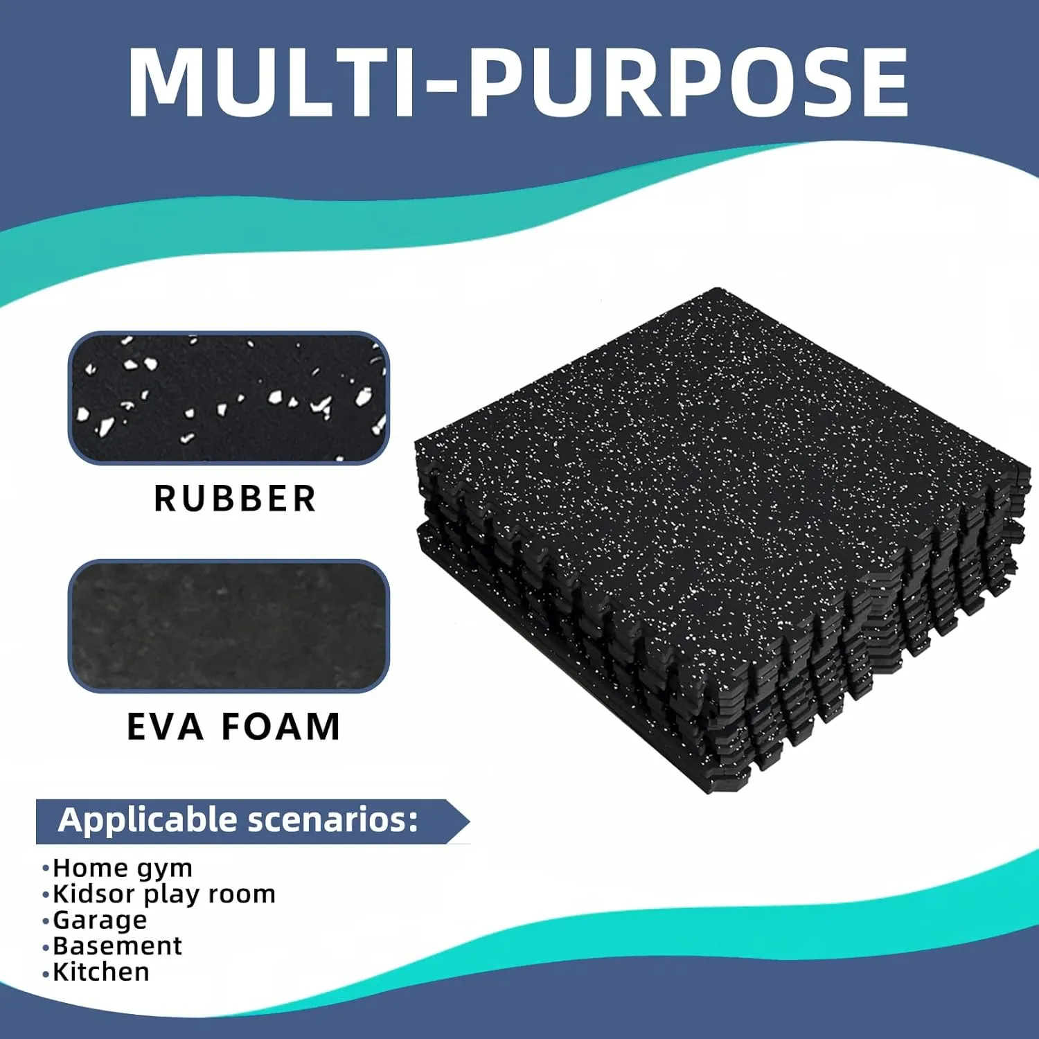 24/12 Pieces Puzzle Exercise Mat 0.56 inch, EVA Foam Gym Flooring for Home Gym, Workout Equipment, Shock-Absorbing Noise Reduction, Easy Assembly Puzzle Mat