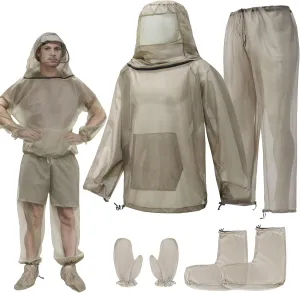 2/4pcs Mosquito Bug Suit for Men Women, Full Body Mosquito Net Suit Breathable Mesh Proof Clothing for Fishing, Hiking