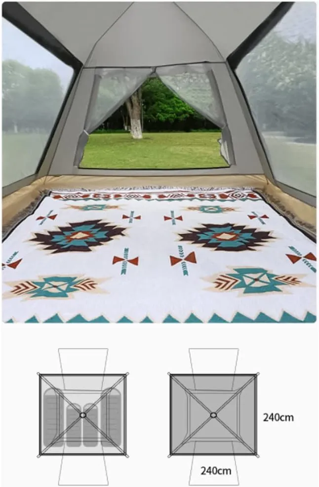 3-4 Person 60 Sec Setup Family Camping Tent Waterproof & Windproof Tent with Top Rainfly, Instant Cabin Tent for Camping Hiking Mountaineering (Brown