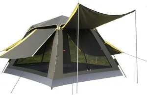 3-4 Person Pop Up Tent Automatic Instant Camping Tent Quick Opening Outdoor Tent 4 Season Travel Tent with Carry Bag for Hiking, Traveling or Beach, Army Green