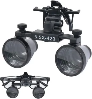 3.5X Loupes Binocular Magnifying Glass Working Distance 320-420mm Magnifier Angle Adjustable with Clip