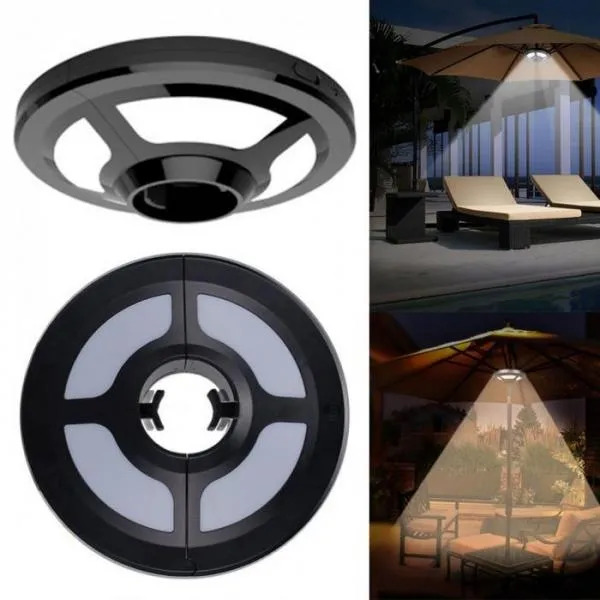 36 LED 2 Brightness Mode Battery-Operated / USB Charge Cordless Patio Umbrella Pole Light  Camping Tent Lamp