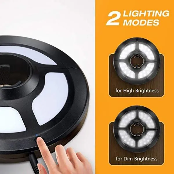 36 LED 2 Brightness Mode Battery-Operated / USB Charge Cordless Patio Umbrella Pole Light  Camping Tent Lamp