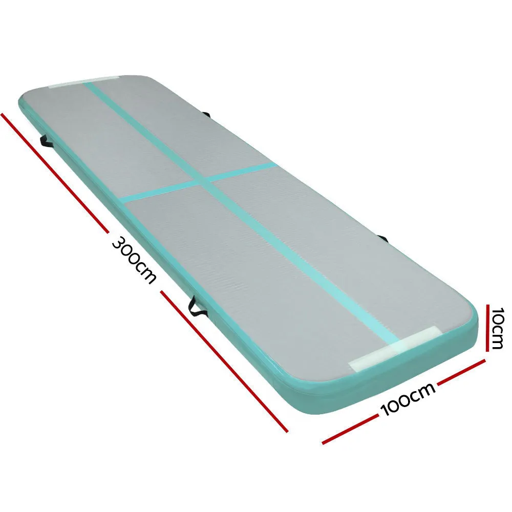 3M Air Track Gymnastics Tumbling Inflatable Exercise Mat 10cm Thick Green