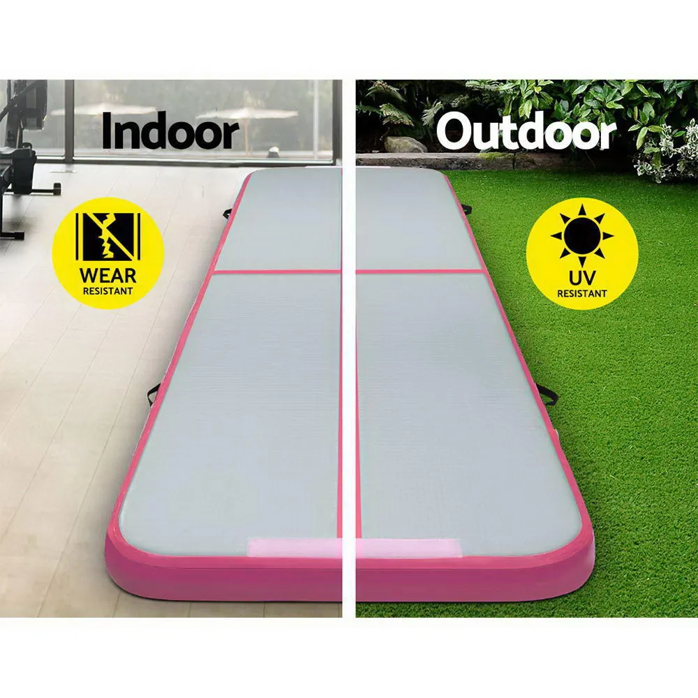3M Air Track Gymnastics Tumbling Inflatable Exercise Mat 10cm Thick Pink
