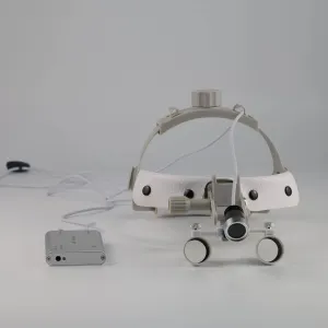 3W Dental Binocular Loupes Headband 2.5X LED Medical Headlight Head Examination Lamp (White)