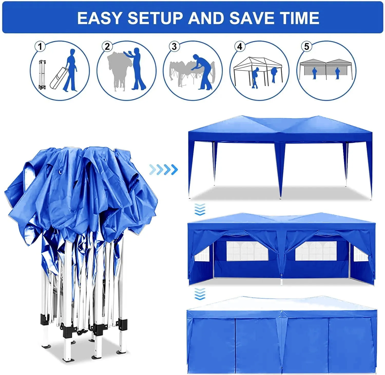4 Pieces 10'X20' Folding Weight Party Outdoor Discounted Bag Carry Tent   Removable Ez Canopy Pop   Portable Bag Sidewalls High-standard 6 Up With