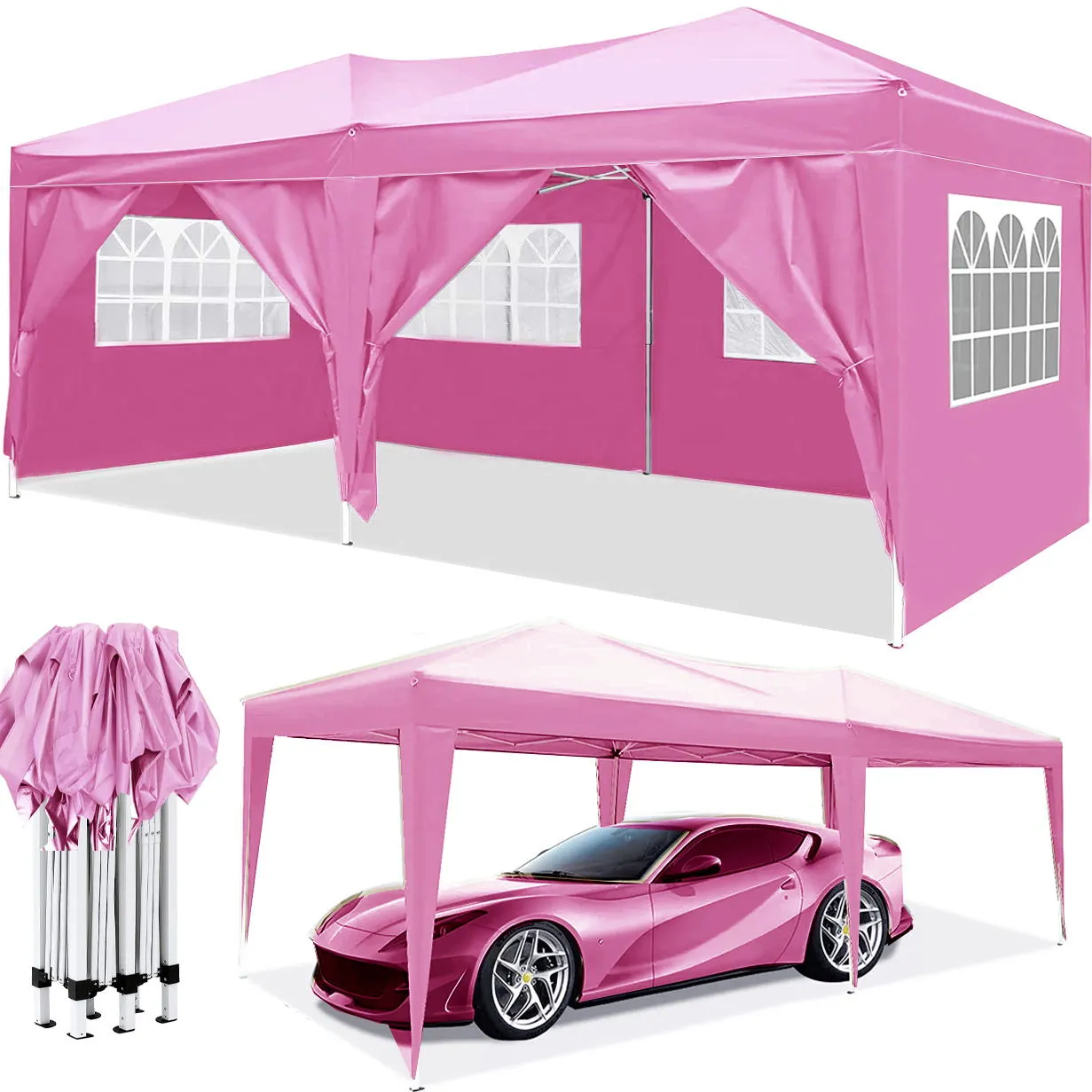 4 Pieces 10'X20' Folding Weight Party Outdoor Discounted Bag Carry Tent   Removable Ez Canopy Pop   Portable Bag Sidewalls High-standard 6 Up With