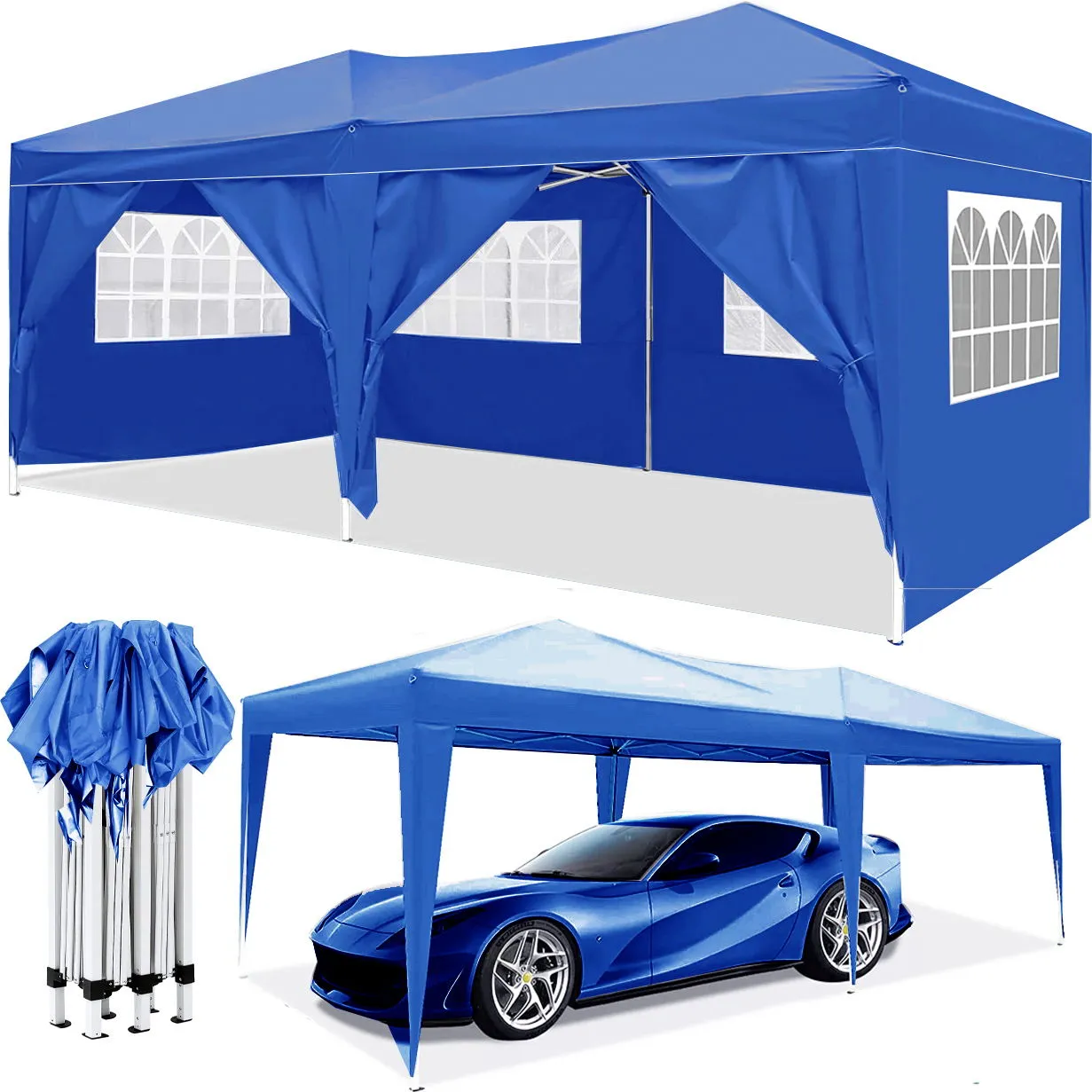 4 Pieces 10'X20' Folding Weight Party Outdoor Discounted Bag Carry Tent   Removable Ez Canopy Pop   Portable Bag Sidewalls High-standard 6 Up With