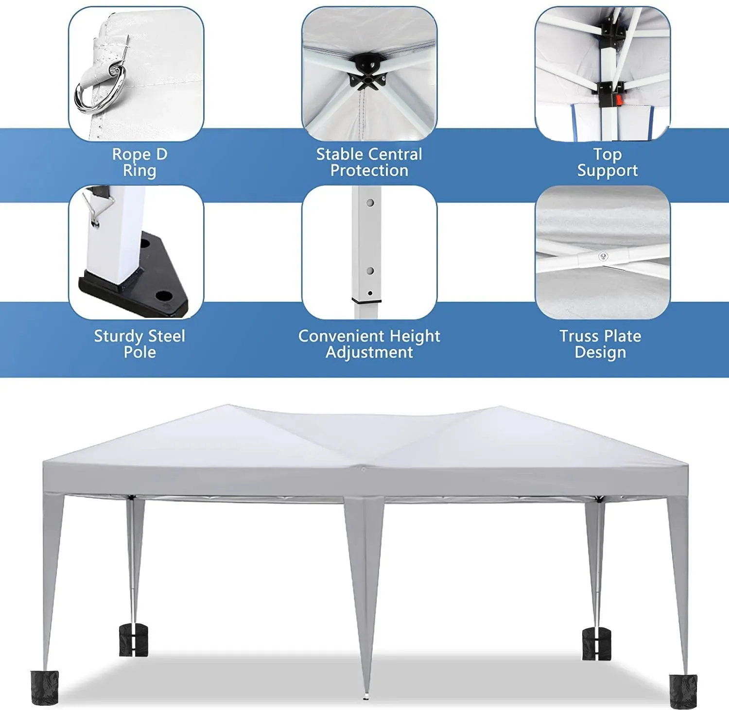 4 Pieces 10'X20' Folding Weight Party Outdoor Discounted Bag Carry Tent   Removable Ez Canopy Pop   Portable Bag Sidewalls High-standard 6 Up With