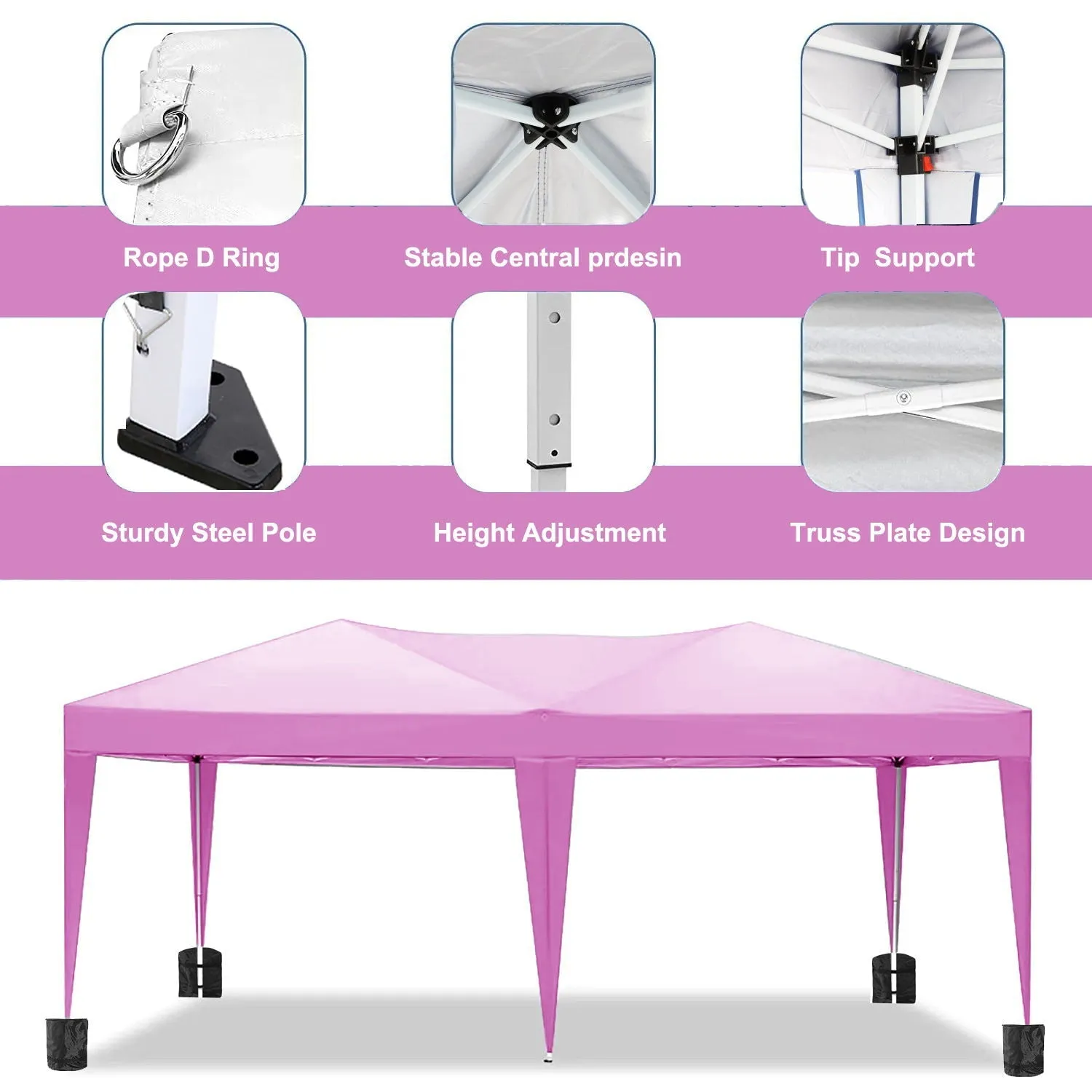 4 Pieces 10'X20' Folding Weight Party Outdoor Discounted Bag Carry Tent   Removable Ez Canopy Pop   Portable Bag Sidewalls High-standard 6 Up With