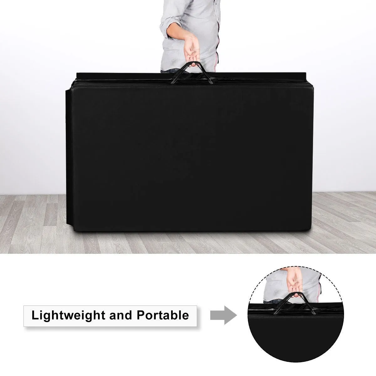 4' x 8' x 2 Inch Folding Panel Exercise Gymnastics Mat-Black