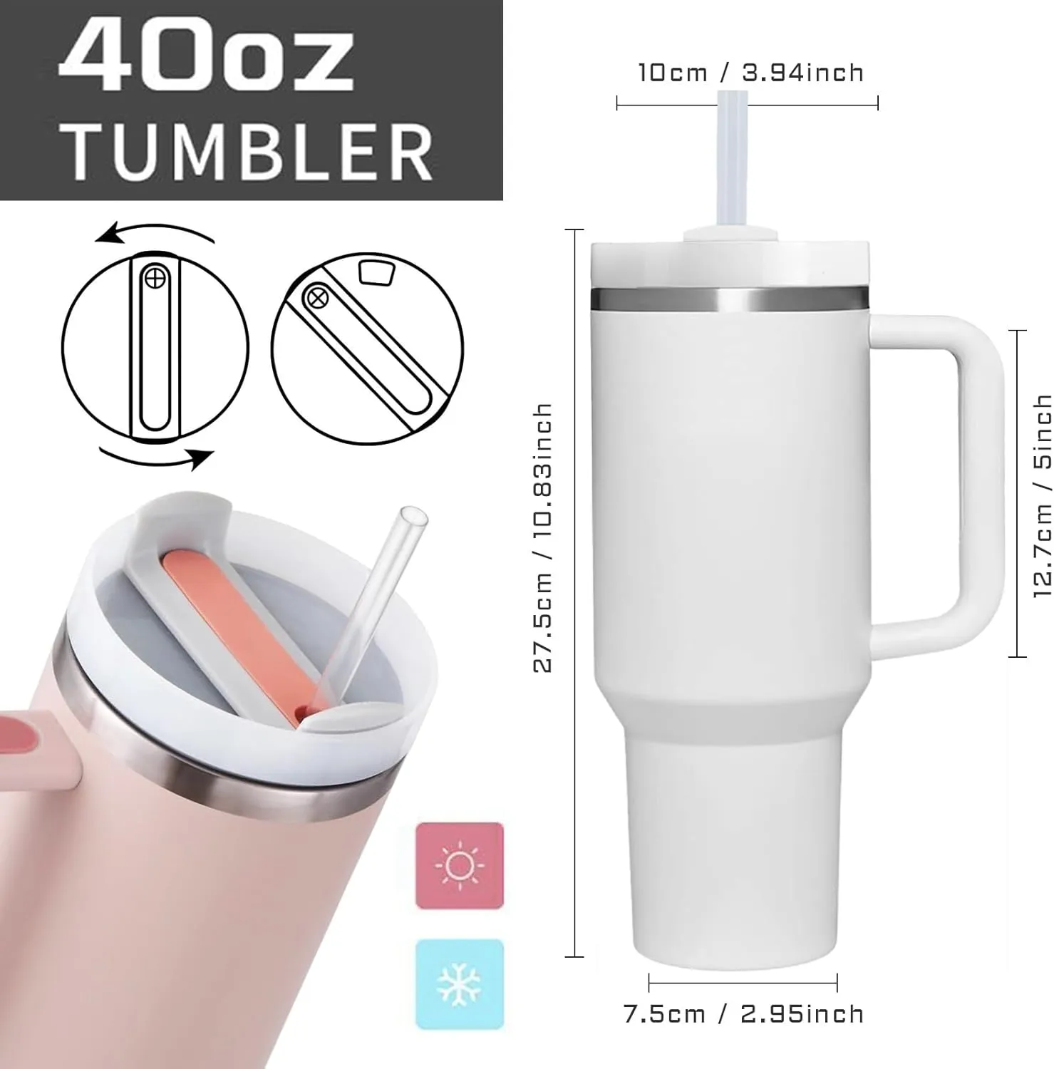 40 OZ Cardinal Tumbler with Handle.Cardinal Lover Gifts.Unique Birthday Christmas Gifts for Cardinal Lover.Personalized 40 OZ Cardinal Tumbler Gifts for Women Men.