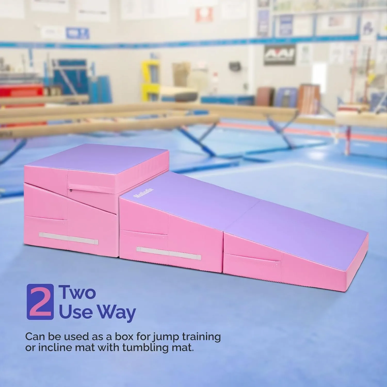48"x24"x14" Tumbling Mat - Folding Gymnastics Cheese Wedge Mat for Kids, Girls Home Training