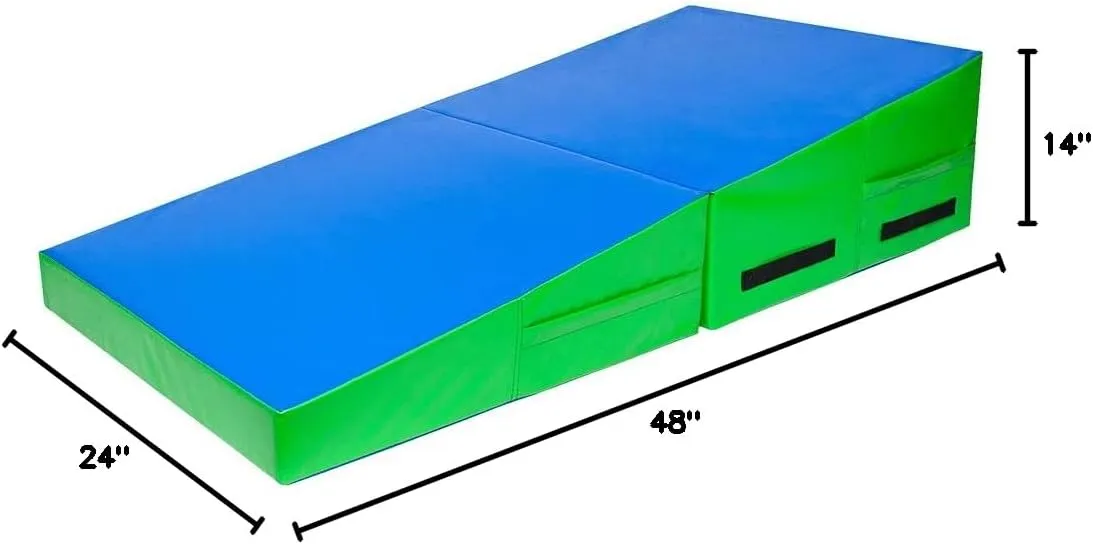 48"x24"x14" Tumbling Mat - Folding Gymnastics Cheese Wedge Mat for Kids, Girls Home Training