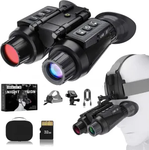4K Night Vision Goggles Head Mounted, Digital Infrared NVG Night Vision Binoculars for Adults, 984 Ft 8X Digital Zoom, Save Video and 36M Photos, Including 32GB SD Card