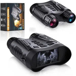 4K Night Vision Goggles, Night Vision Binoculars with 3.2'' HD Screen, 8X Digital Zoom, 32GB Card, Binoculars Night Vision That Can Take Photos and Videos for Camping Farm & Security