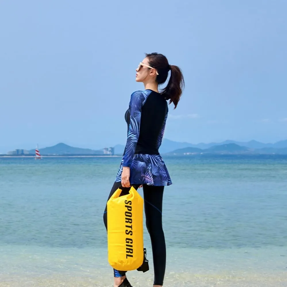 4Pcs/Set Women Burkini Swimsuits Modest Muslim Swimwear Long Sleeve Full Cover Top Swim Pants ​Bathing Suits Wwith Skirts