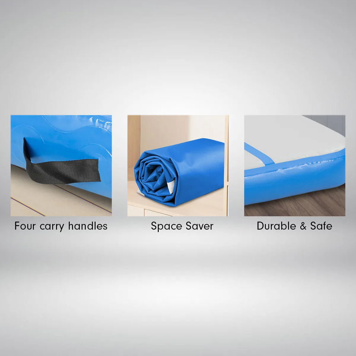 5m Airtrack Tumbling Mat Gymnastics Exercise 20cm Air Track - Blue