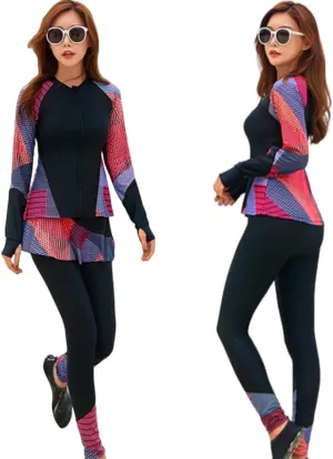 5Pcs/Set Women Burkini Swimsuits Modest Muslim Swimwear Long Sleeve Full Cover Top Swim Pants ​Bathing Suits